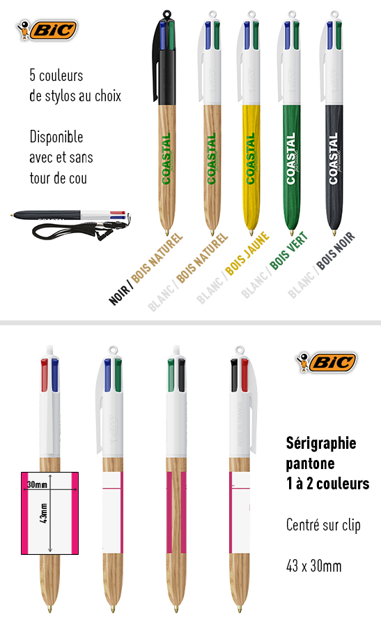 BIC 4 Couleurs Wood Style